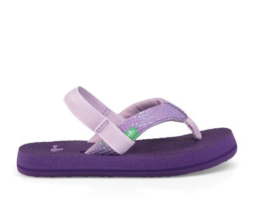 Sanuk Kids Yoga Glitter Purple Sandals | STGNWX524